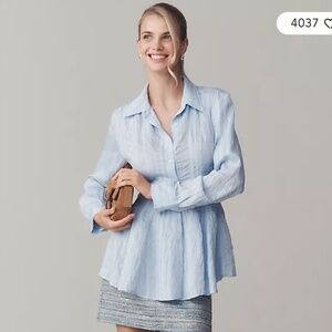 Anthropologie Maeve Waisted Buttondown Tunic